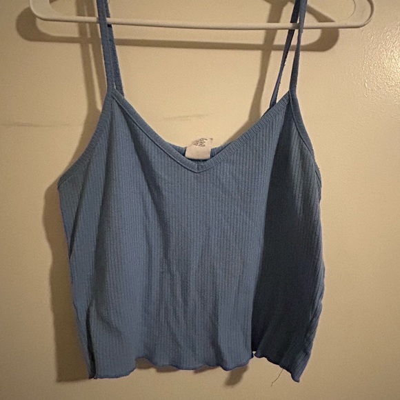 Blue V-neck crop top - Picture 1 of 2
